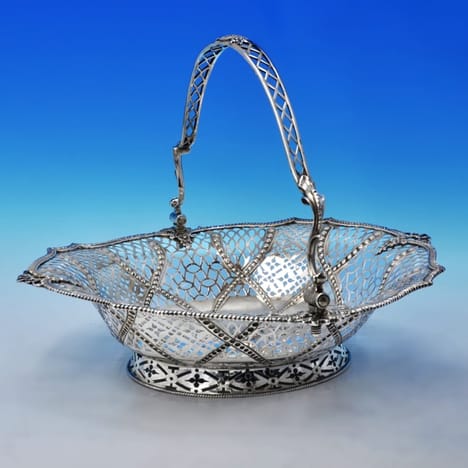 Antique Sterling Silver Basket - Robert Albin Cox Hallmarked In 1767 London - Georgian - Image 1