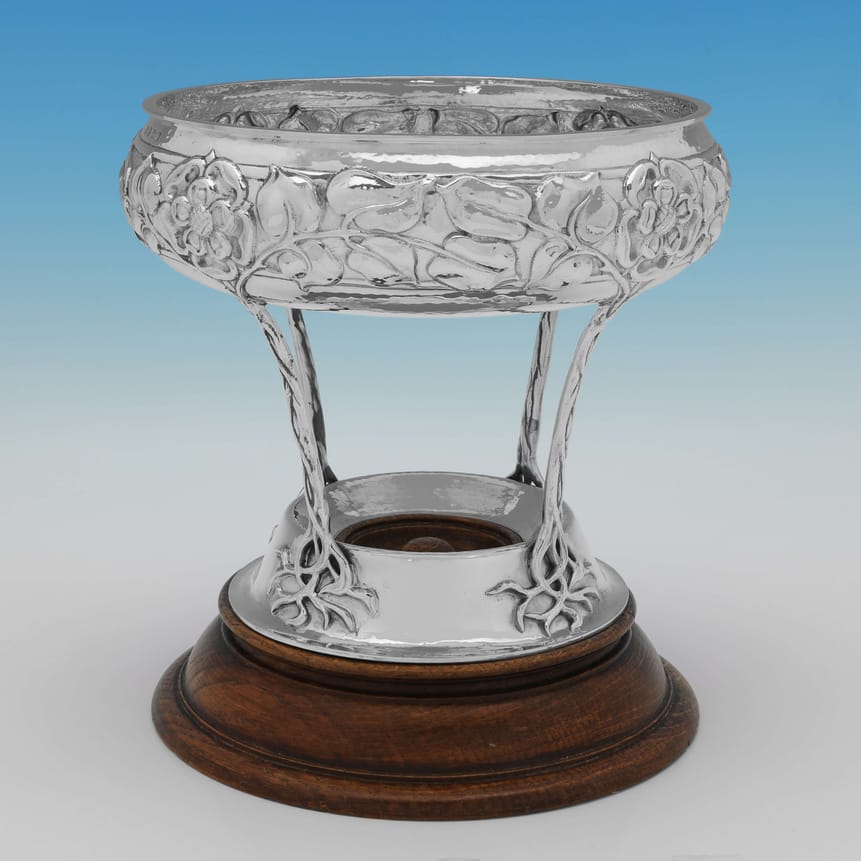 Sterling Silver Arts & Crafts Bowl On Stand - Connell Hallmarked In 1924 Birmingham - George V - Image 1