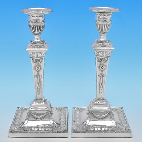 Antique Silver Plate Pair Of Candlesticks - T. Bradbury & Sons Made Circa 1900 Unknown - Victorian - Image 1