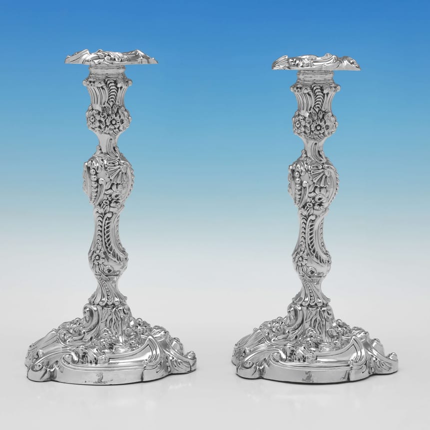 Antique Sterling Silver Pair Of Candlesticks - Kirkby Waterhouse & Co. Hallmarked In 1816 Sheffield - Georgian - Image 5