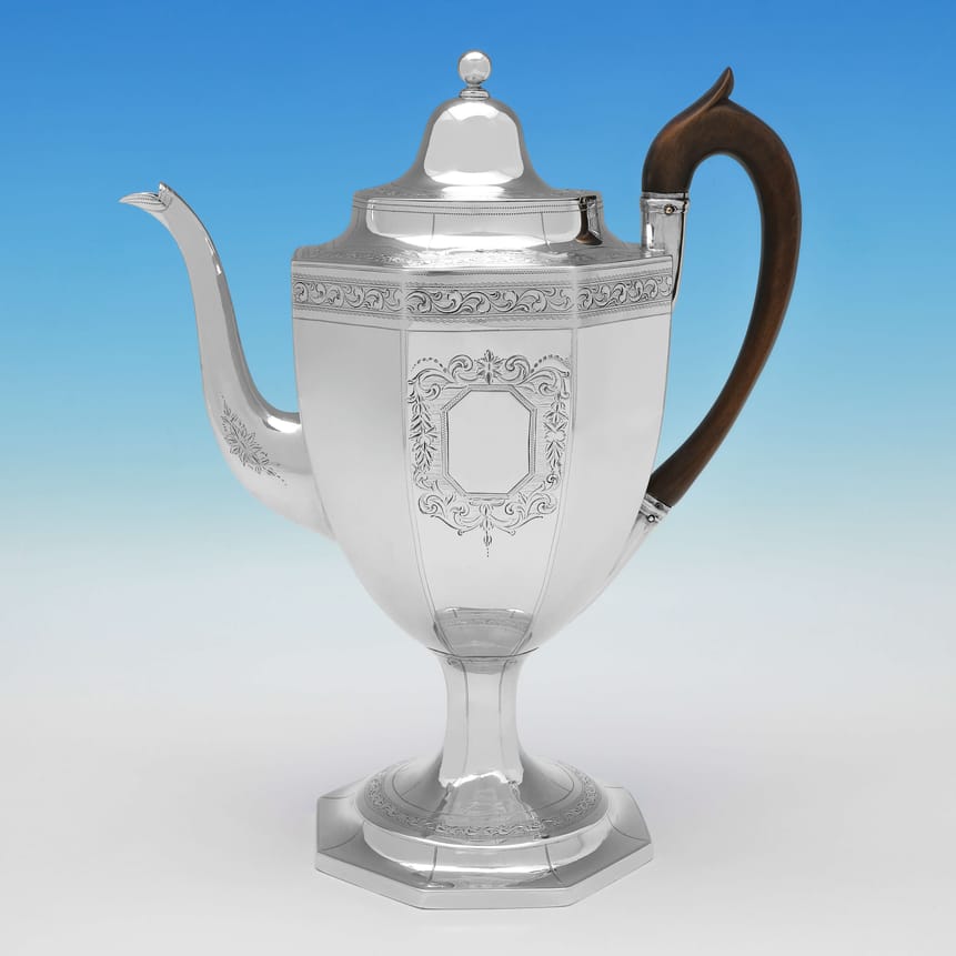 Antique Sterling Silver Coffee Pot - George Smith II & Thomas Hayter Hallmarked In 1801 London - Georgian - Image 5