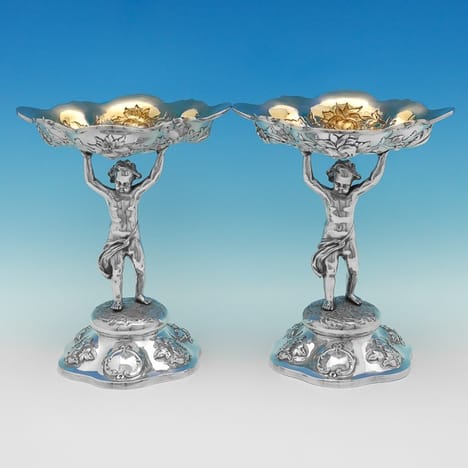 Antique Sterling Silver Comports - Robert Hennell IV Hallmarked In 1869 London - Victorian - Image 1