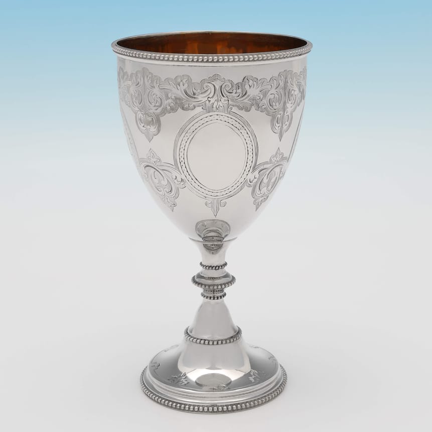 Antique Sterling Silver Goblet - Henry Wilkinson Hallmarked In 1861 London - Victorian - Image 1