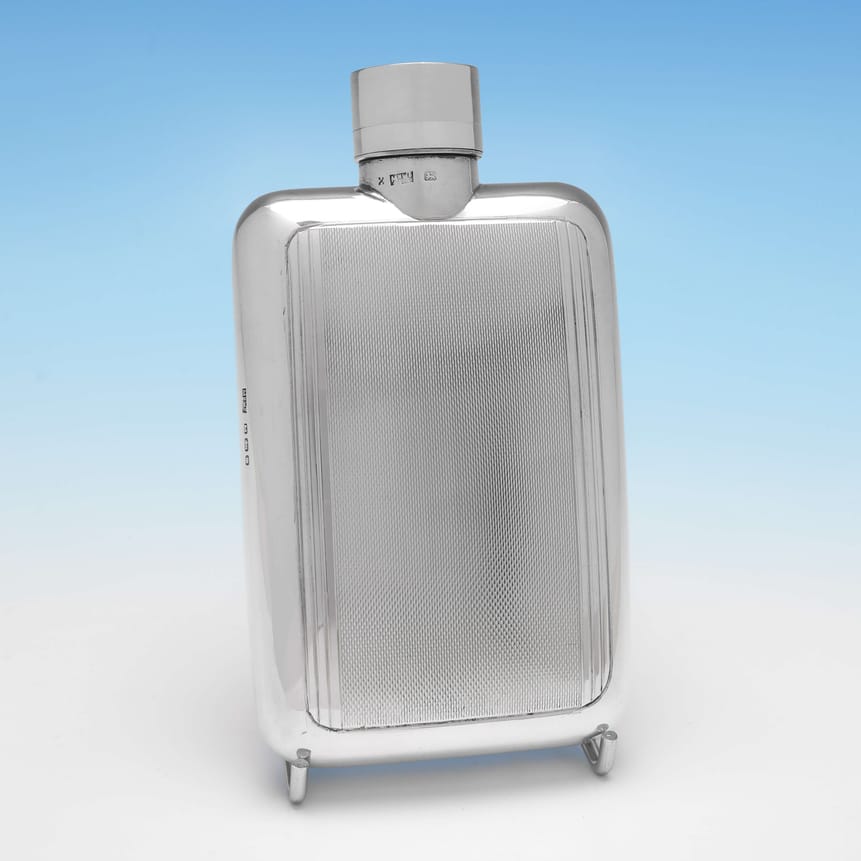 Sterling Silver Hip Flask - Mappin & Webb Hallmarked In 1947 London - George VI - Image 1