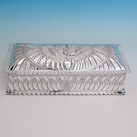 Antique Sterling Silver Jewellery Box - J. N. Mappin Hallmarked In 1889 London - Victorian - Image 1
