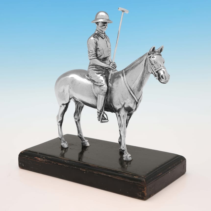 Antique Sterling Silver Polo Player - Mappin & Webb Hallmarked In 1908 London - Edwardian - Image 1