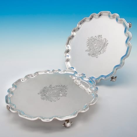 Sterling Silver Pair Of Salvers - Crate & Mansell Hallmarked In 1939 London - George VI - Image 1