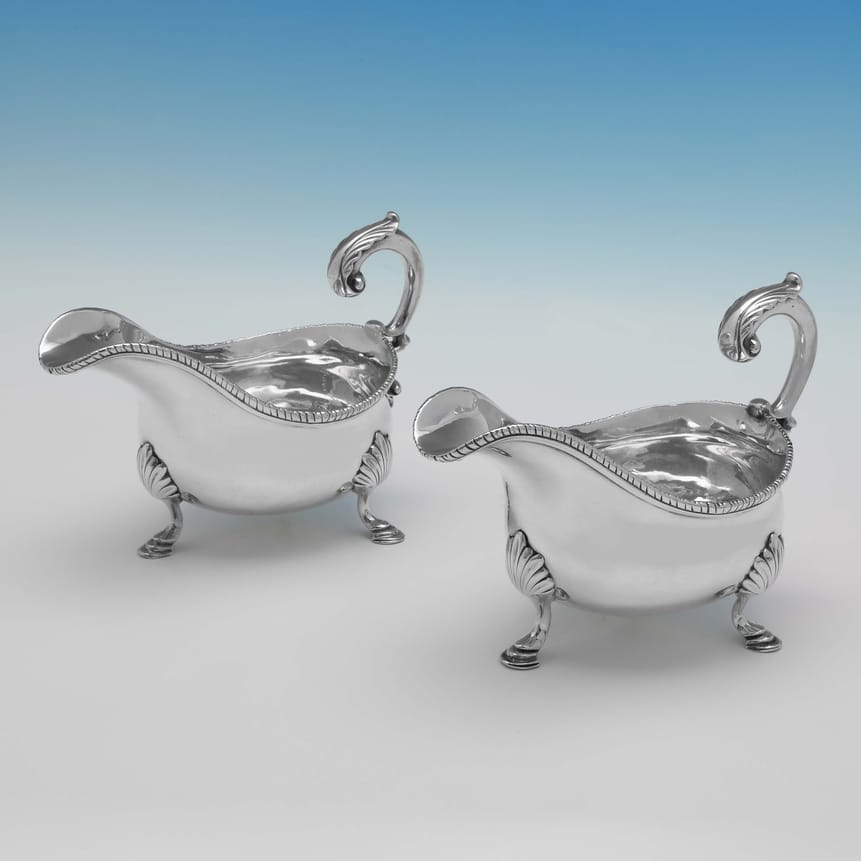 Antique Sterling Silver Pair Of Sauce Boats - Francis Crump Hallmarked In 1766 London - Georgian - Image 5