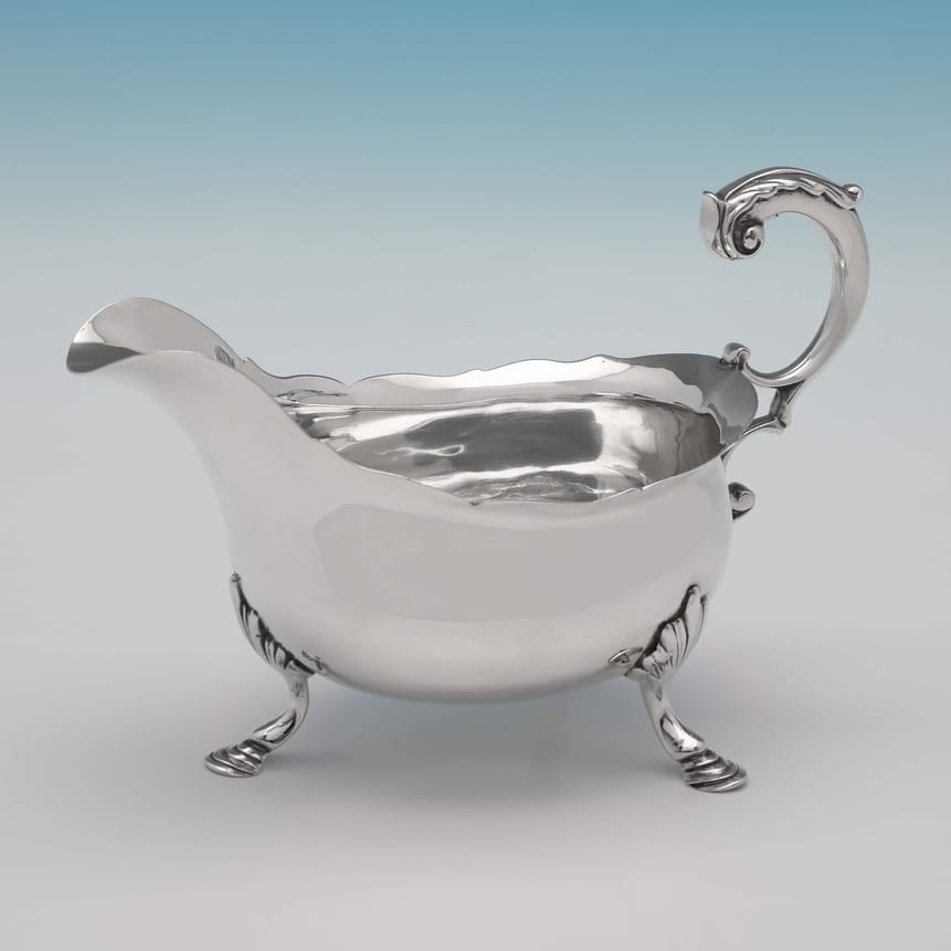 Antique Sterling Silver Sauce Boat - William Smily Hallmarked In 1760 London - Georgian - Image 4