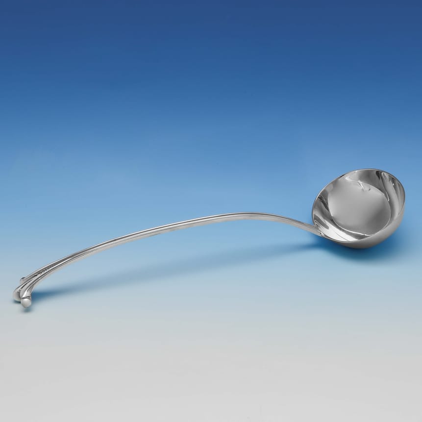Antique Sterling Silver Soup Ladle - George Adams Hallmarked In 1854 London - Victorian - Image 1