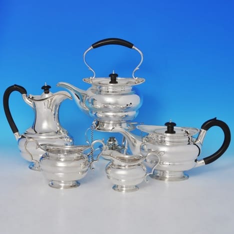 Sterling Silver Five Piece Tea Set - Goldsmiths & Silversmiths Co. Hallmarked In 1922 London - George V - Image 1