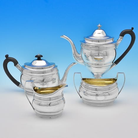 Antique Sterling Silver Tea Sets - Robert & David Hennell Hallmarked In 1799 London - Georgian - Image 1