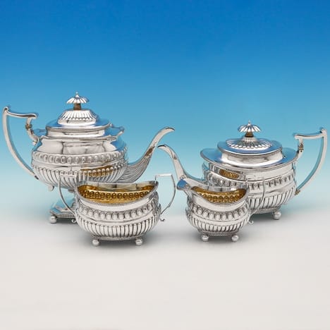 Antique Sterling Silver Tea Set - John Shea Hallmarked In 1811 London - Georgian - Image 1