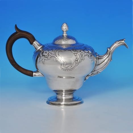 Antique Sterling Silver Teapot - Lothian & Robertson Hallmarked In 1759 Edinburgh - Georgian - Image 1