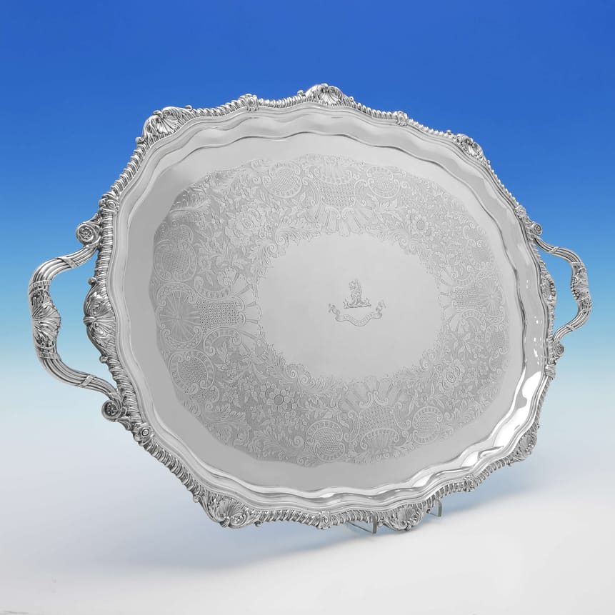 Antique Sterling Silver Tray - Hawksworth Eyres & Co. Hallmarked In 1905 London - Edwardian - Image 5