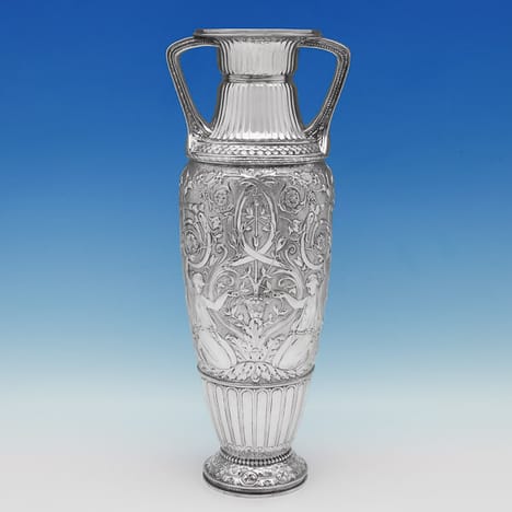 Antique Sterling Silver Vase - Stephen Smith Hallmarked In 1880 London - Victorian - Image 1