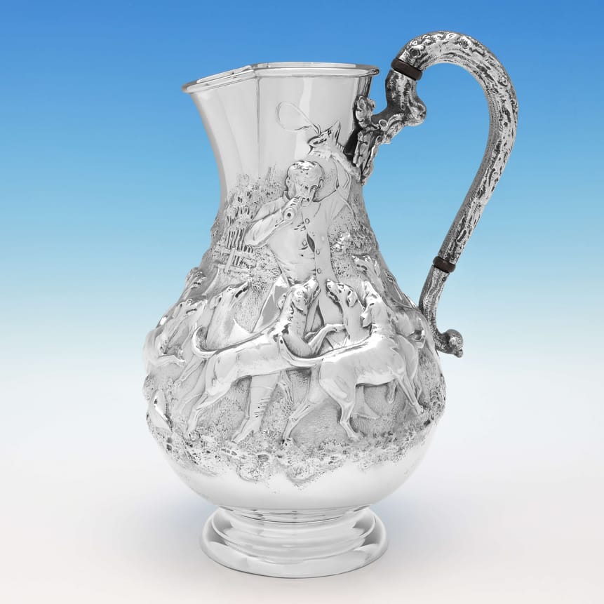 Antique Sterling Silver Water Jug - James Barclay Hennell Hallmarked In 1884 London - Victorian - Image 1